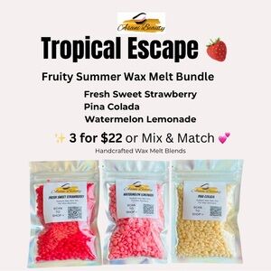 🍍Tropical Escape Wax Melt Bundle|🍓Fruity Summer Scents|3 for $22|Asani Beauty
